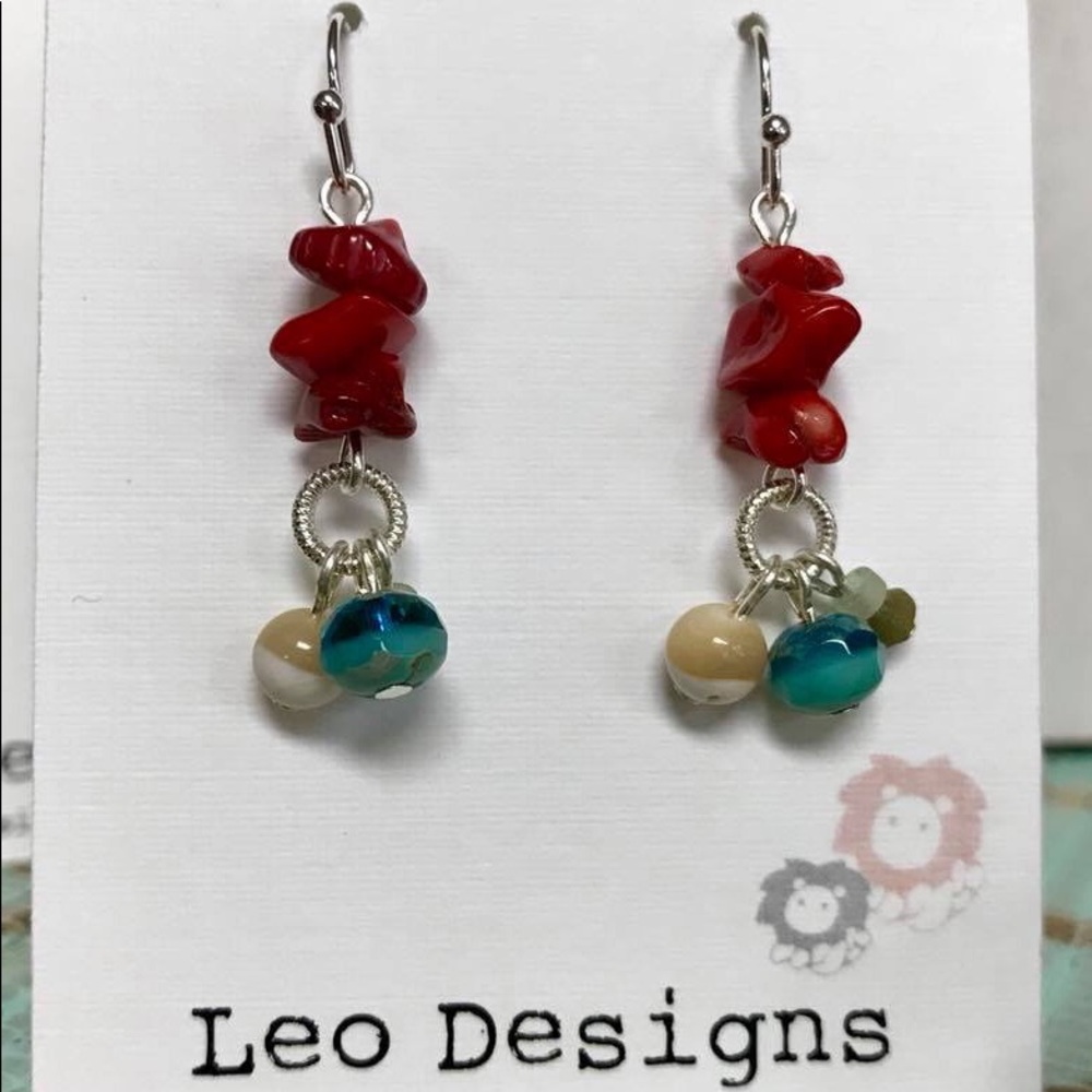 Handmade Coral Earrings